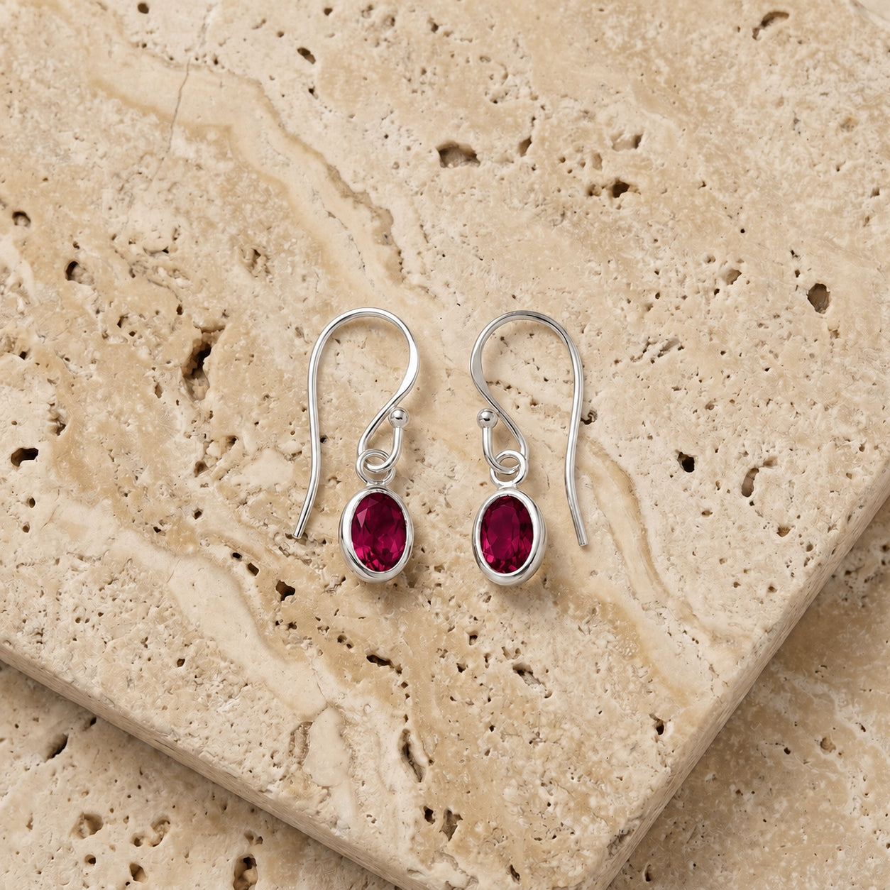 White Gold Earrings Tanzanite 10K — Dalia
