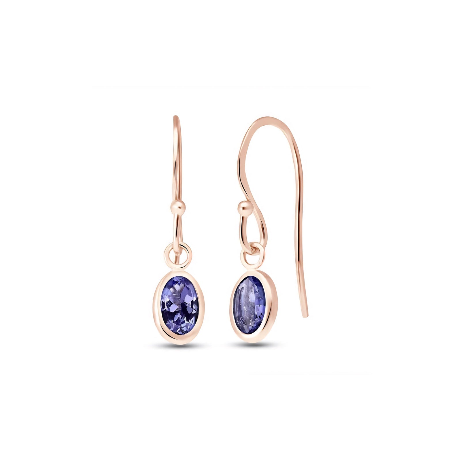 Rose Gold Earrings Emerald 10K — Dalia