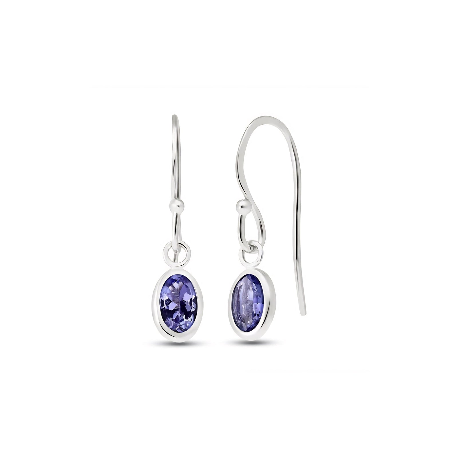 White Gold Earrings Emerald 10K — Dalia