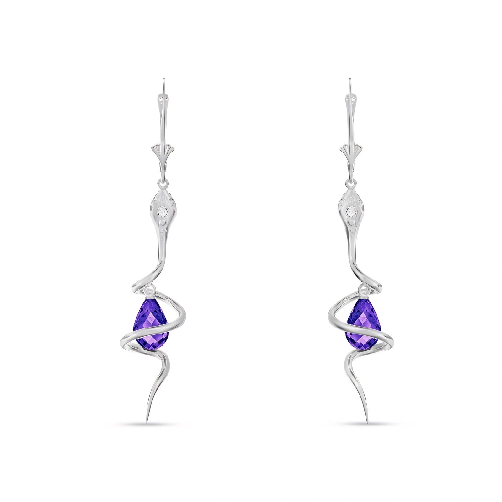 White Gold Amethyst & Diamond — Mariafioretta