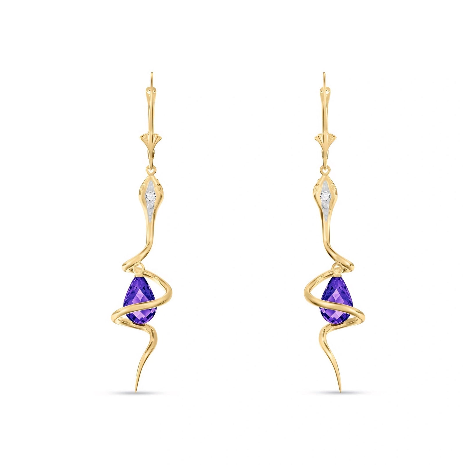 Yellow Gold Amethyst & Diamond — Mariafioretta