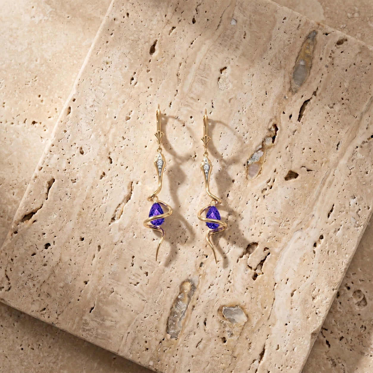 Yellow Gold Amethyst & Diamond — Mariafioretta