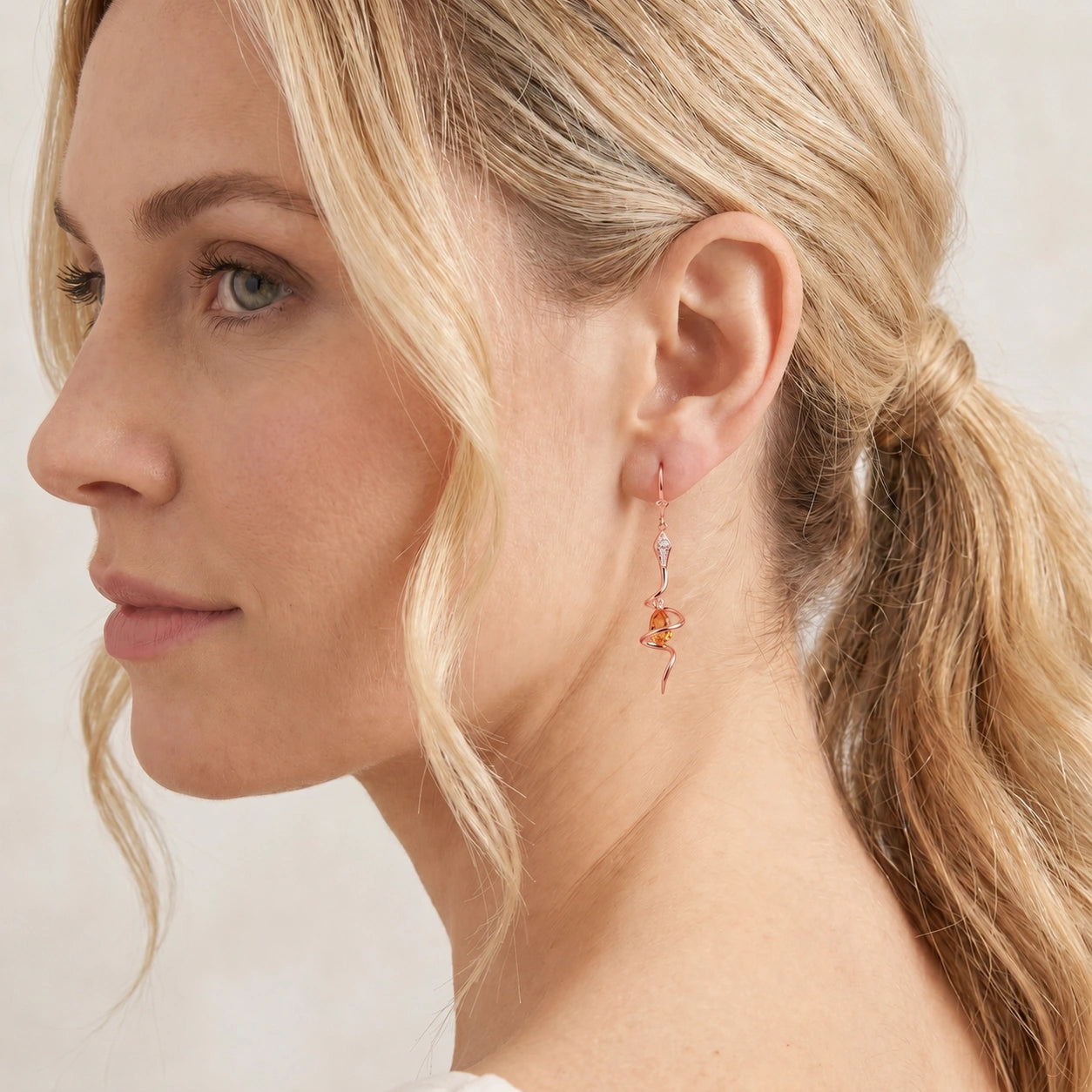 Rose Gold Earrings Citrine 10K — Gioia
