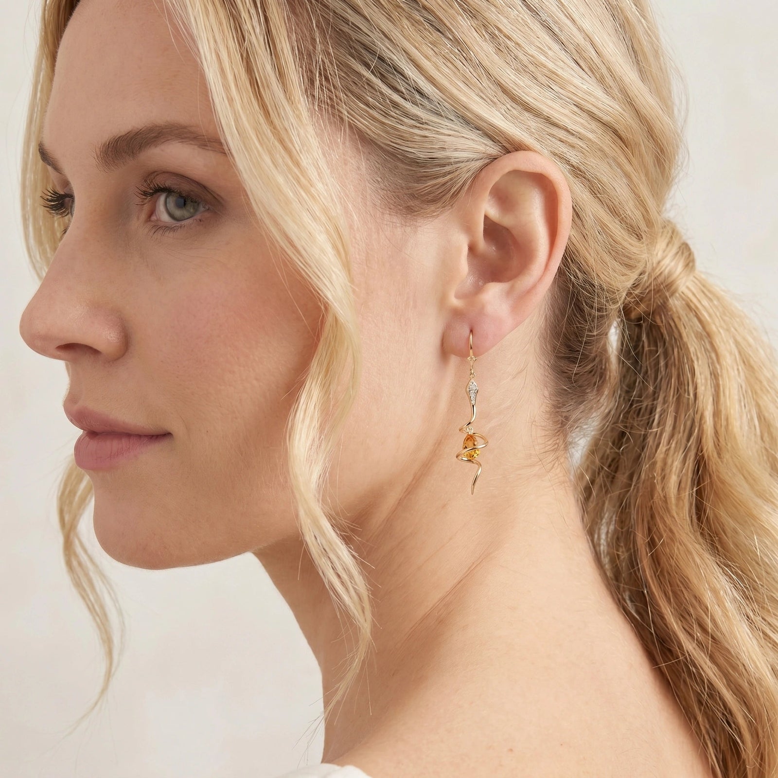 Yellow Gold Earrings Citrine 10K — Gioia