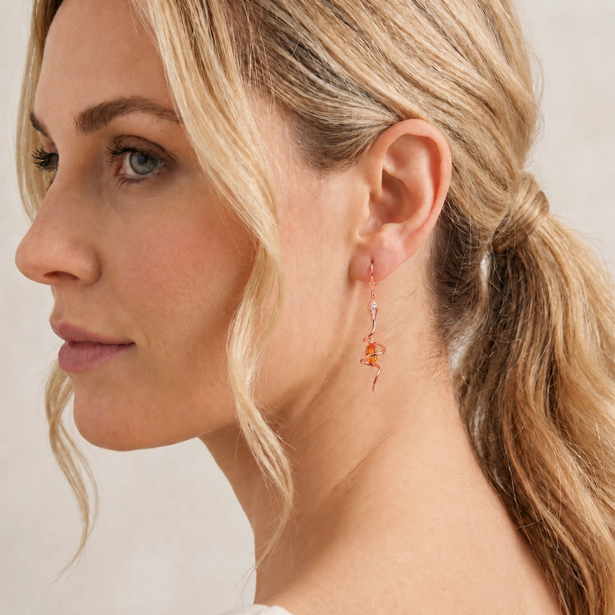 Rose Gold Earrings Green Sapphire 10K — Gioia