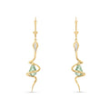 Yellow Gold Earrings Green Amethyst 10K — Gioia
