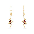 Yellow Gold Earrings Garnet 10K — Gioia