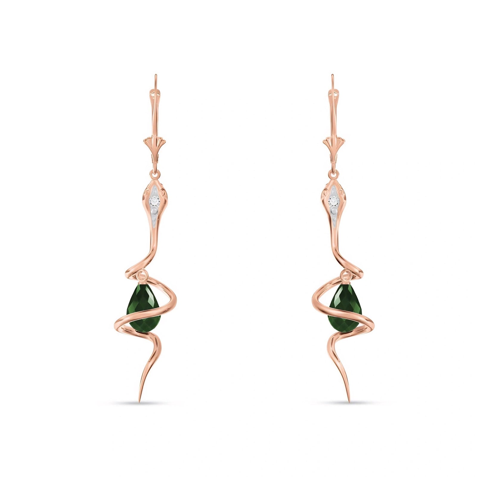Rose Gold Earrings Sapphire 10K — Gioia