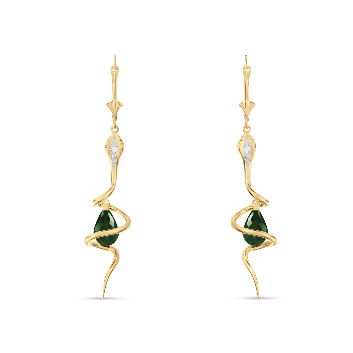 Yellow Gold Earrings Sapphire 10K — Gioia