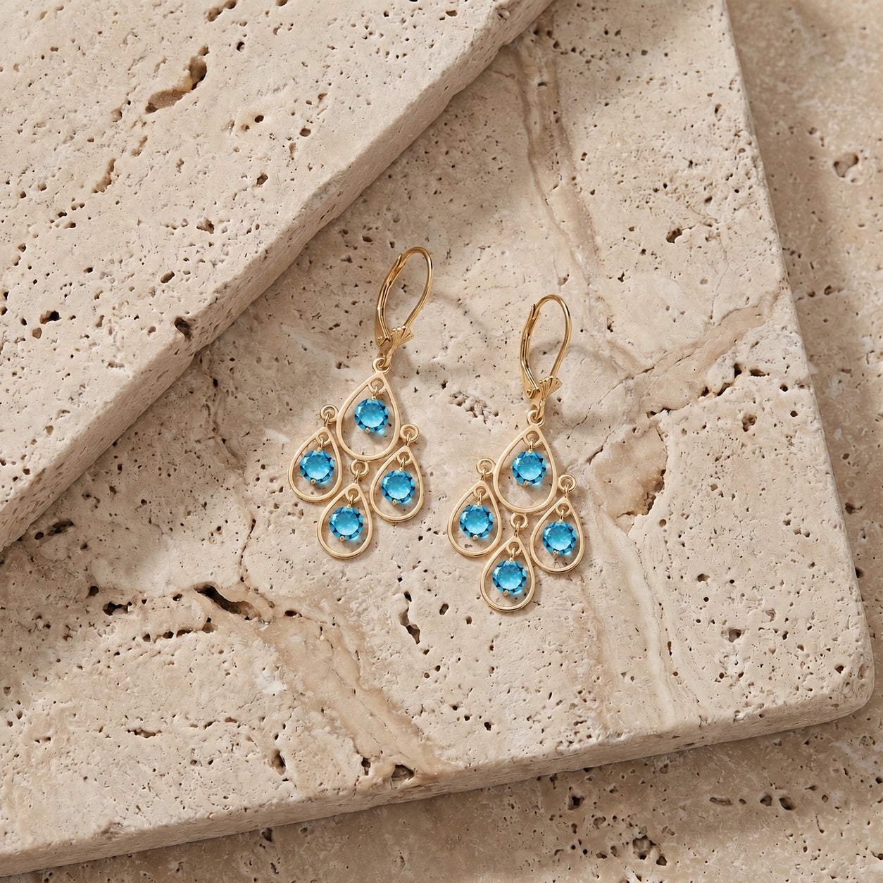 Yellow Gold Blue Topaz — Mariafiorina