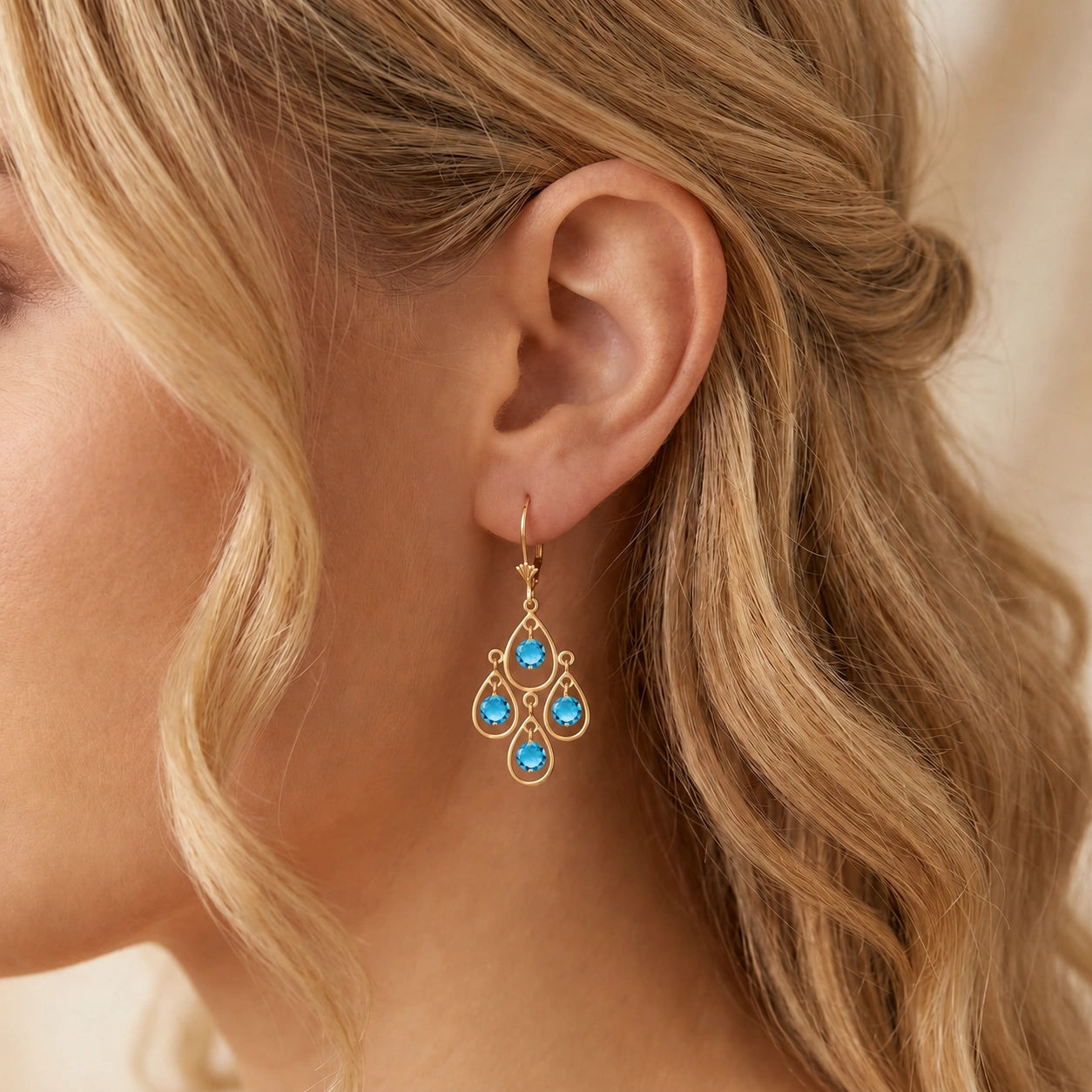 Yellow Gold Blue Topaz — Mariafiorina