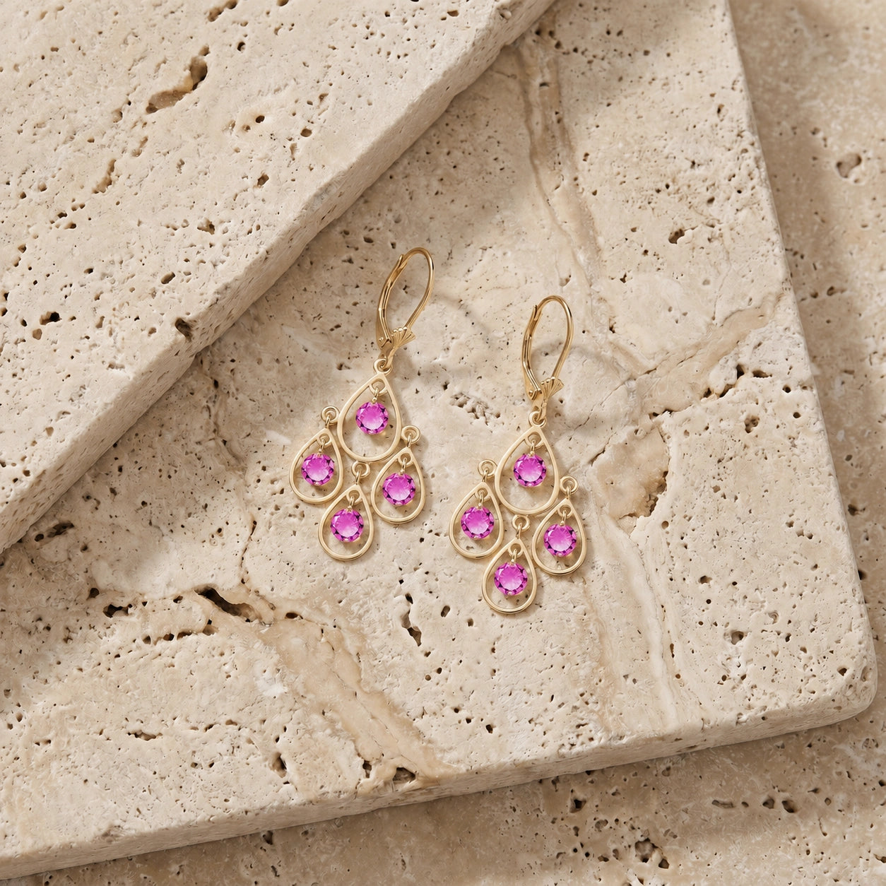 Yellow Gold Pink Topaz — Mariafiorina