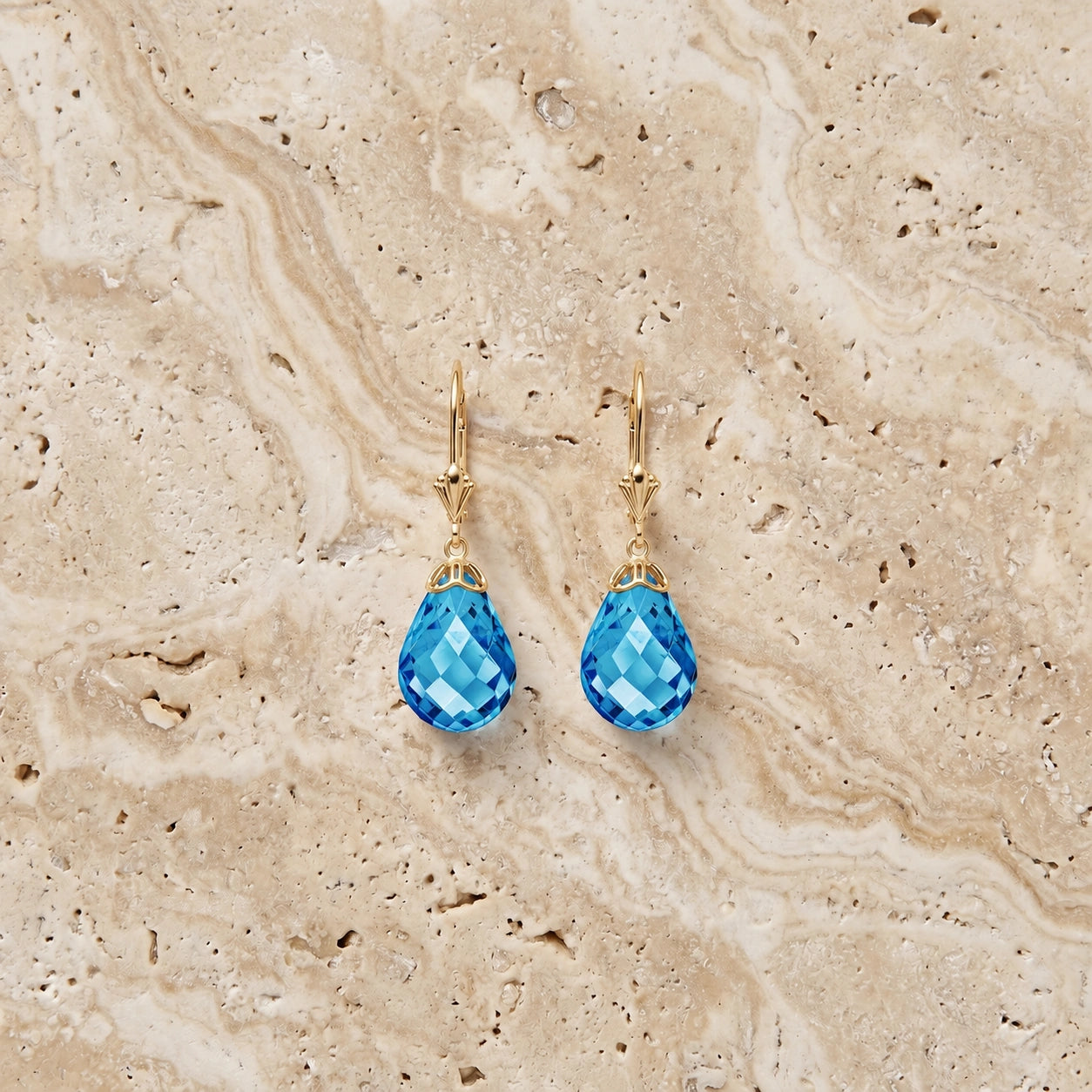 Yellow Gold Blue Topaz — Mariaflaminia