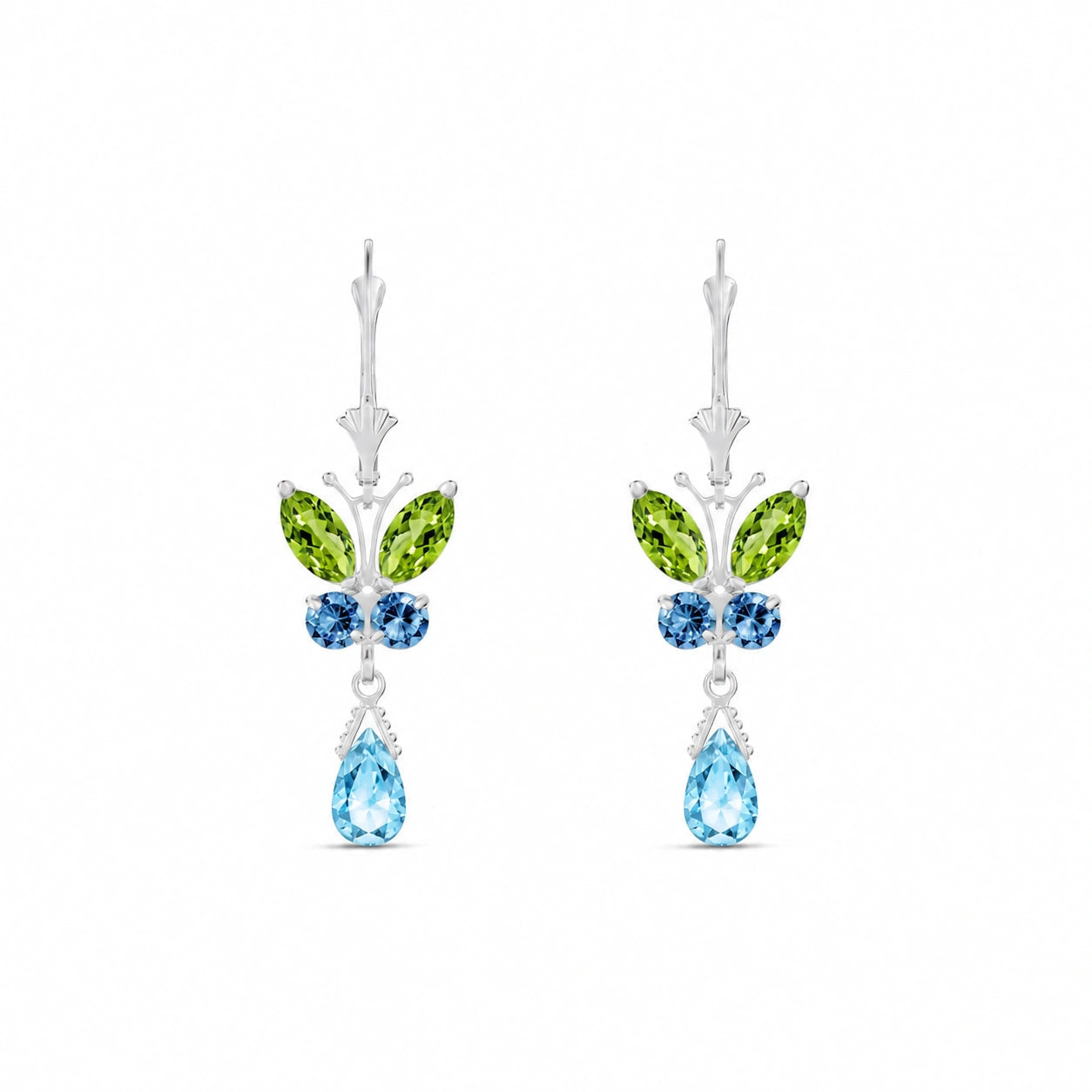 White Gold Blue Topaz & Peridot — Mariaflavia