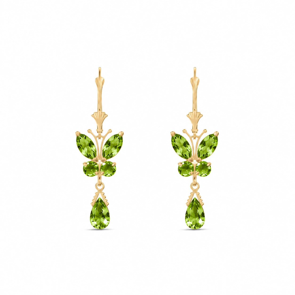 Yellow Gold Blue Topaz & Peridot — Mariaflavia