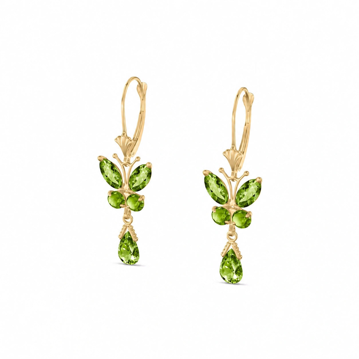 Yellow Gold Blue Topaz & Peridot — Mariaflavia