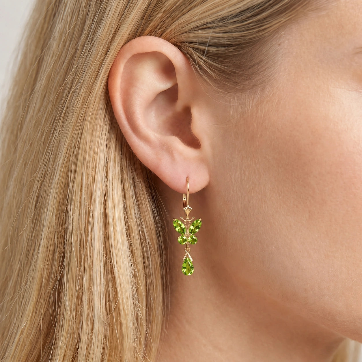 Yellow Gold Blue Topaz & Peridot — Mariaflavia