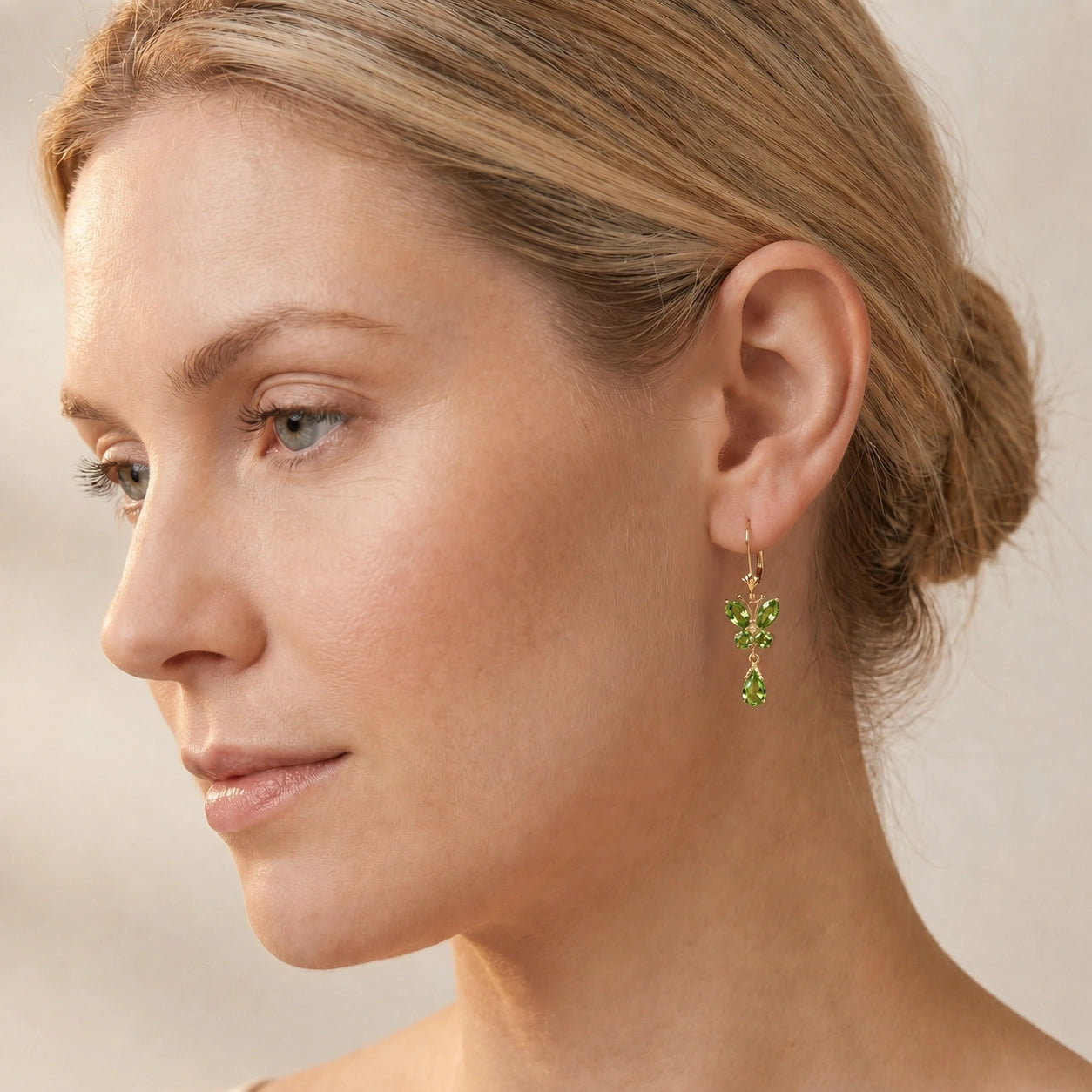 Yellow Gold Blue Topaz & Peridot — Mariaflavia