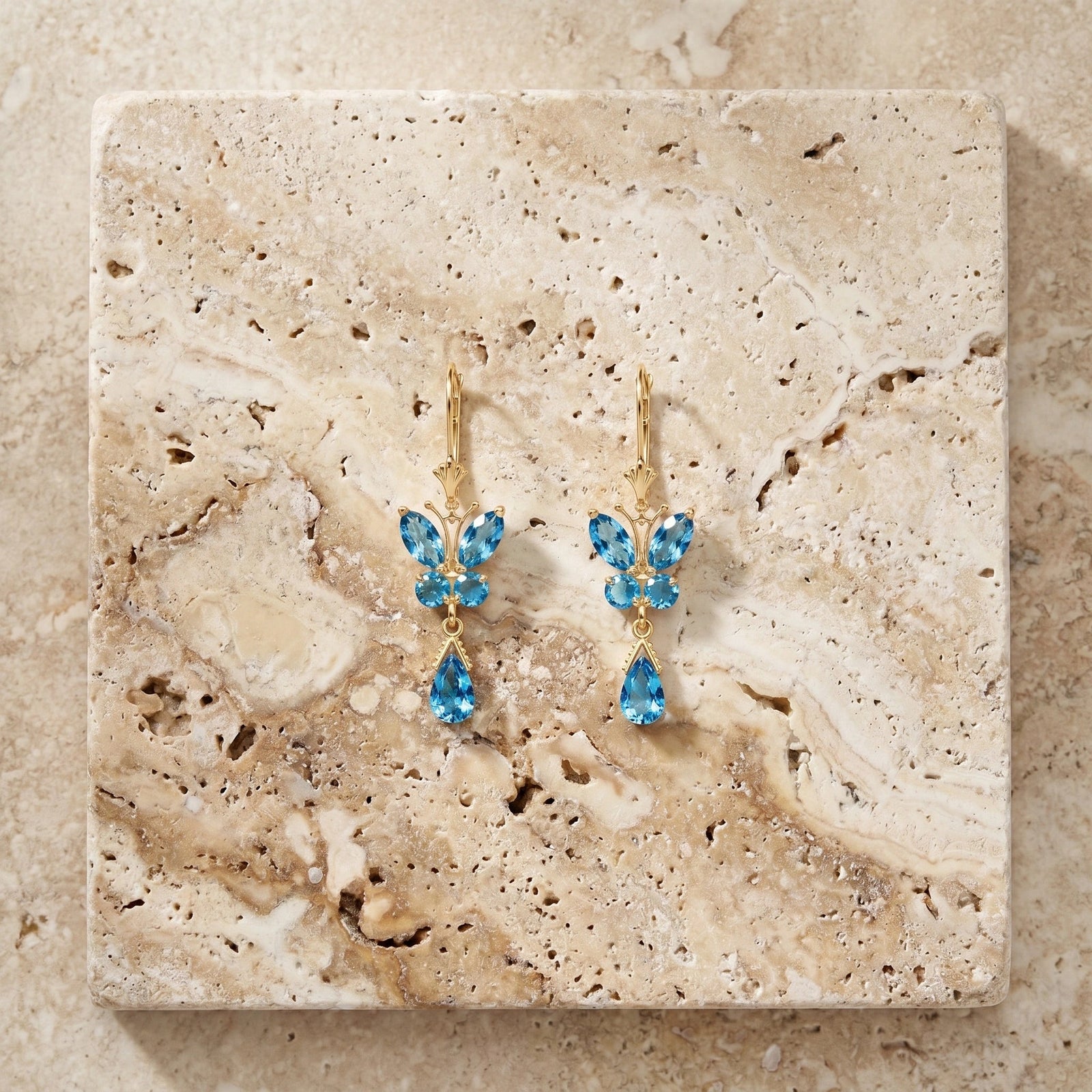 Yellow Gold Blue Topaz — Mariaflavia