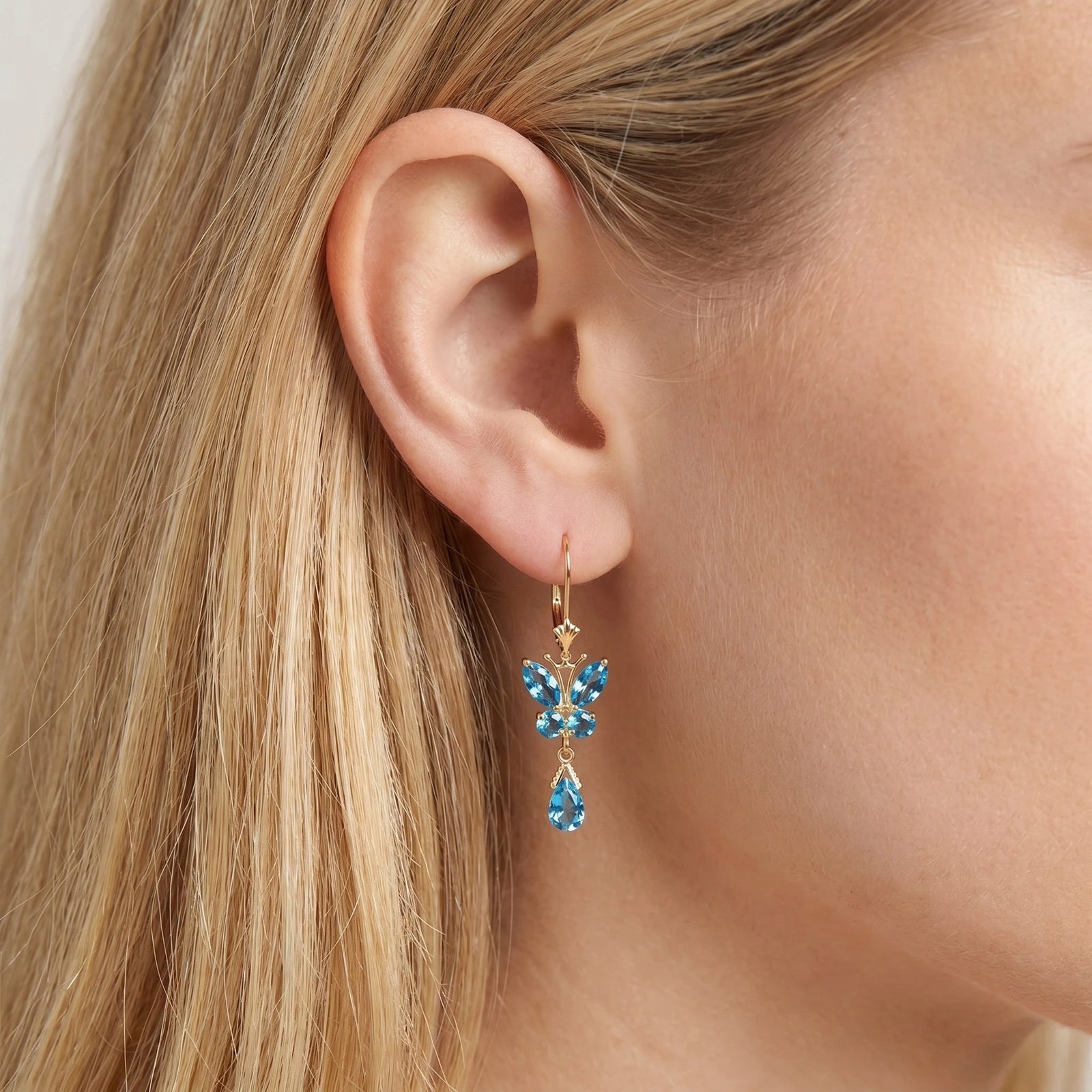 Yellow Gold Blue Topaz — Mariaflavia
