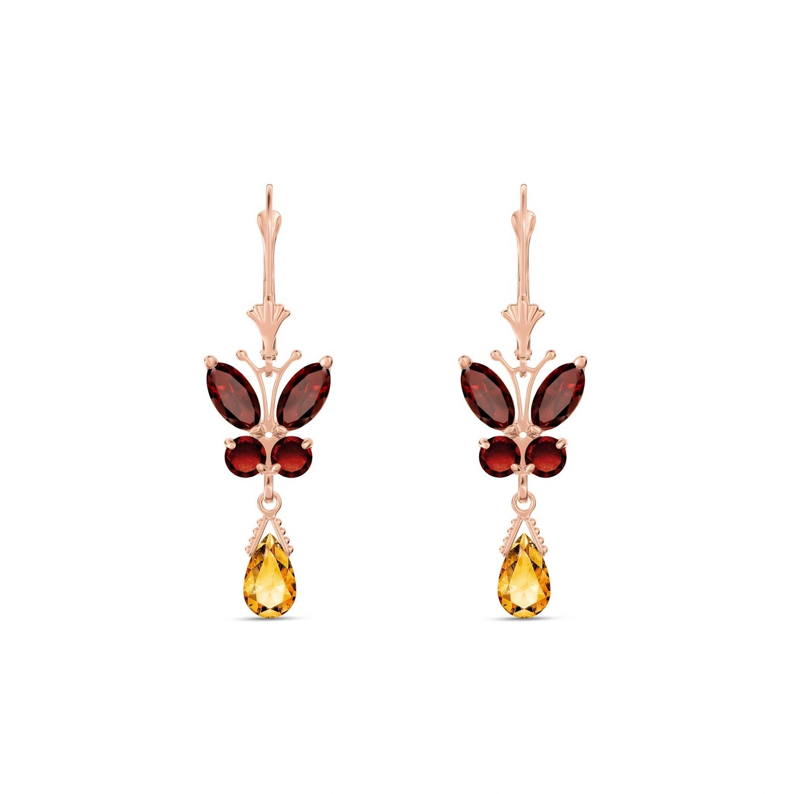 Rose Gold Citrine & Garnet — Mariaflavia