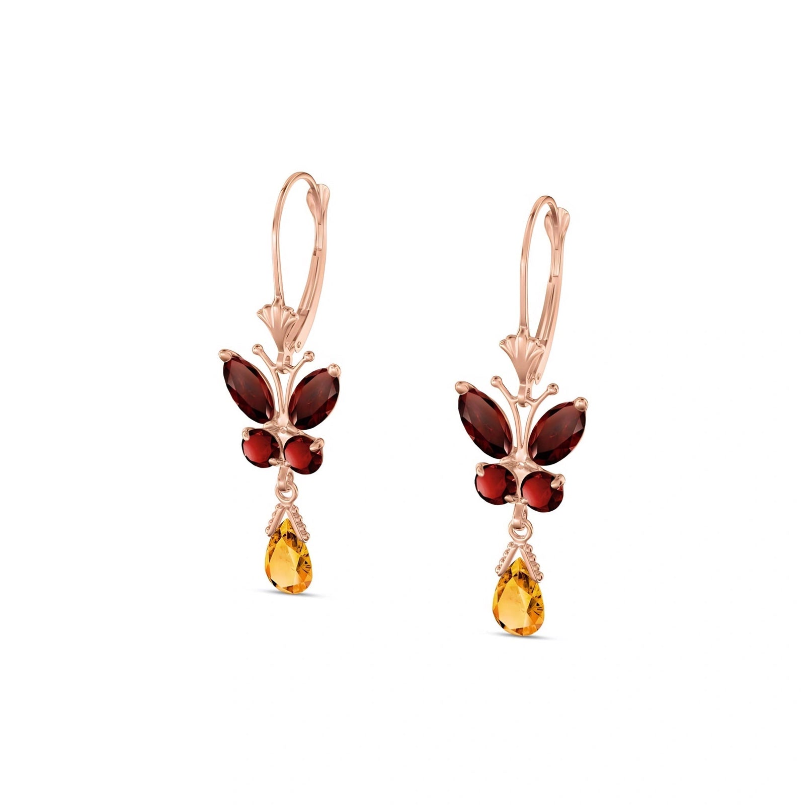 Rose Gold Citrine & Garnet — Mariaflavia