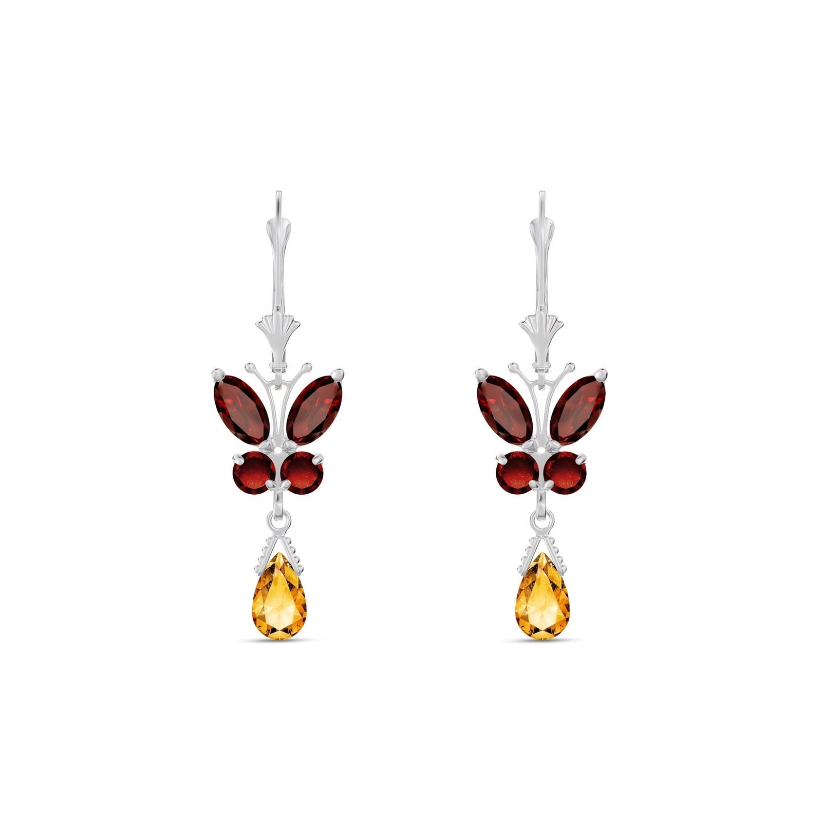 White Gold Citrine & Garnet — Mariaflavia