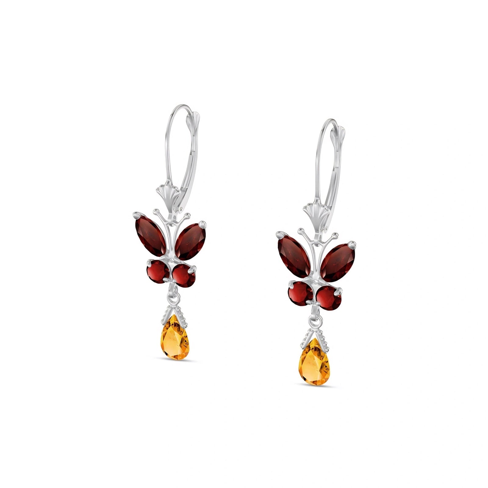 White Gold Citrine & Garnet — Mariaflavia