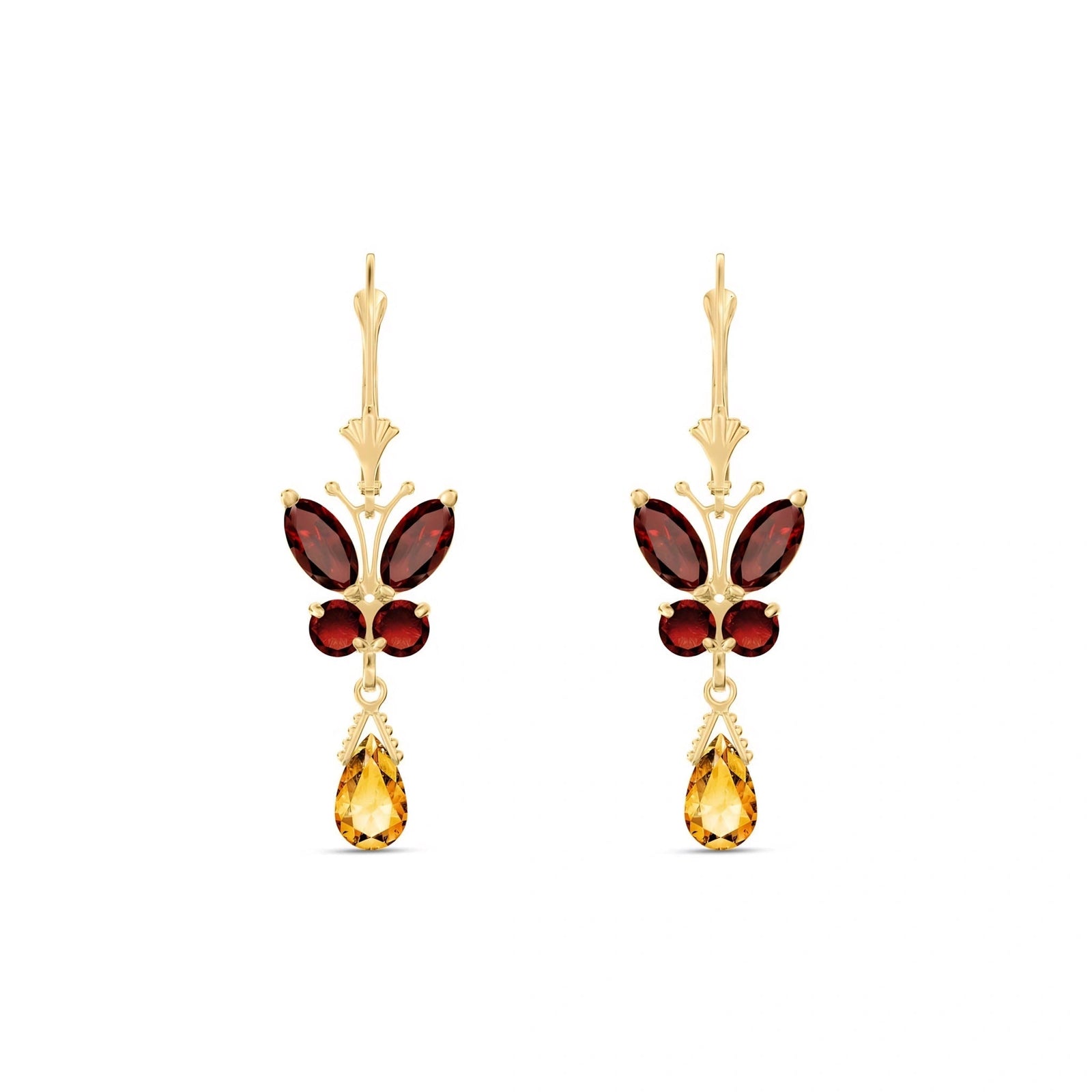 Yellow Gold Citrine & Garnet — Mariaflavia