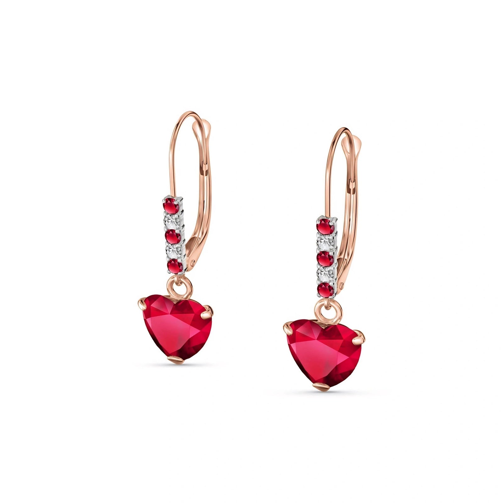 Rose Gold Earrings Ruby 10K — Fabrizia