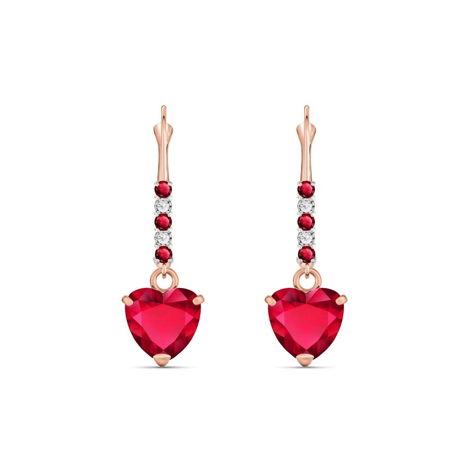 Rose Gold Earrings Ruby 10K — Fabrizia