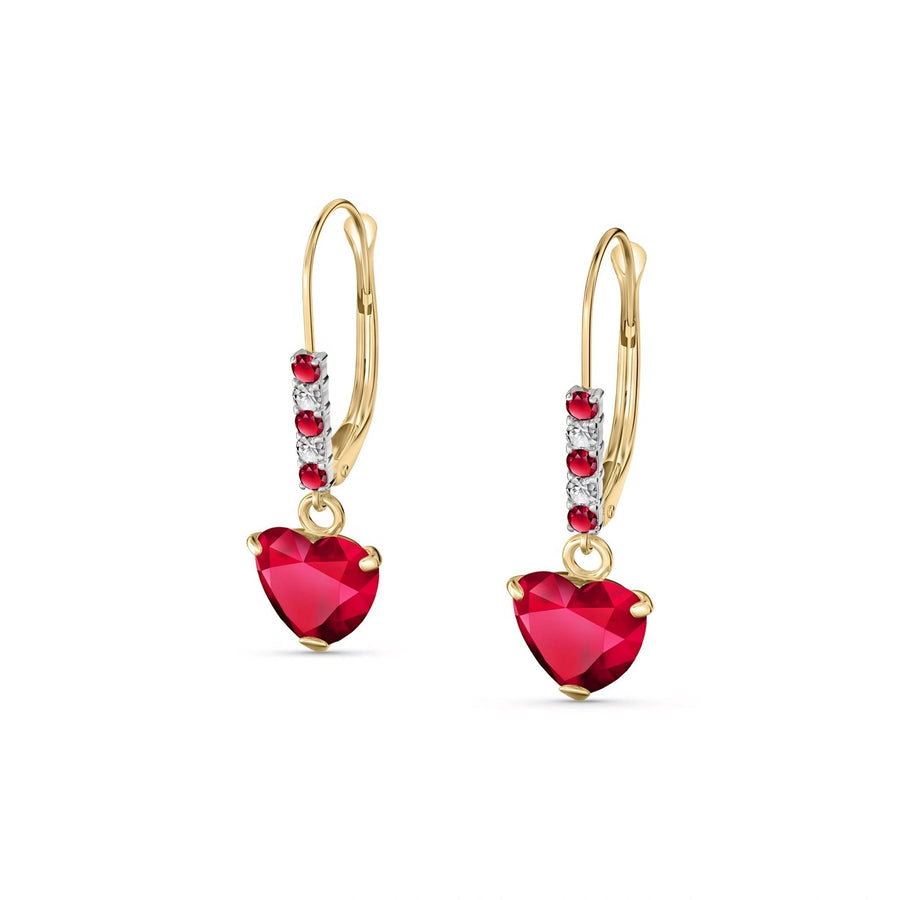 Yellow Gold Earrings Ruby 10K — Fabrizia