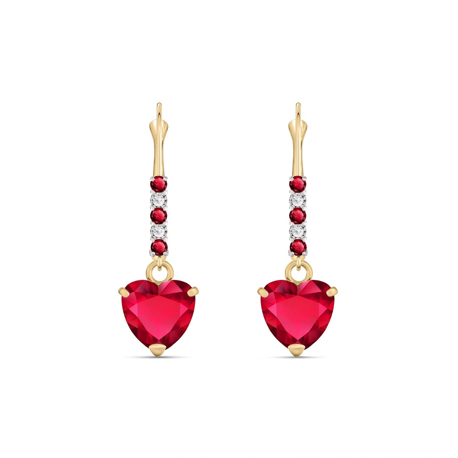 Yellow Gold Earrings Ruby 10K — Fabrizia