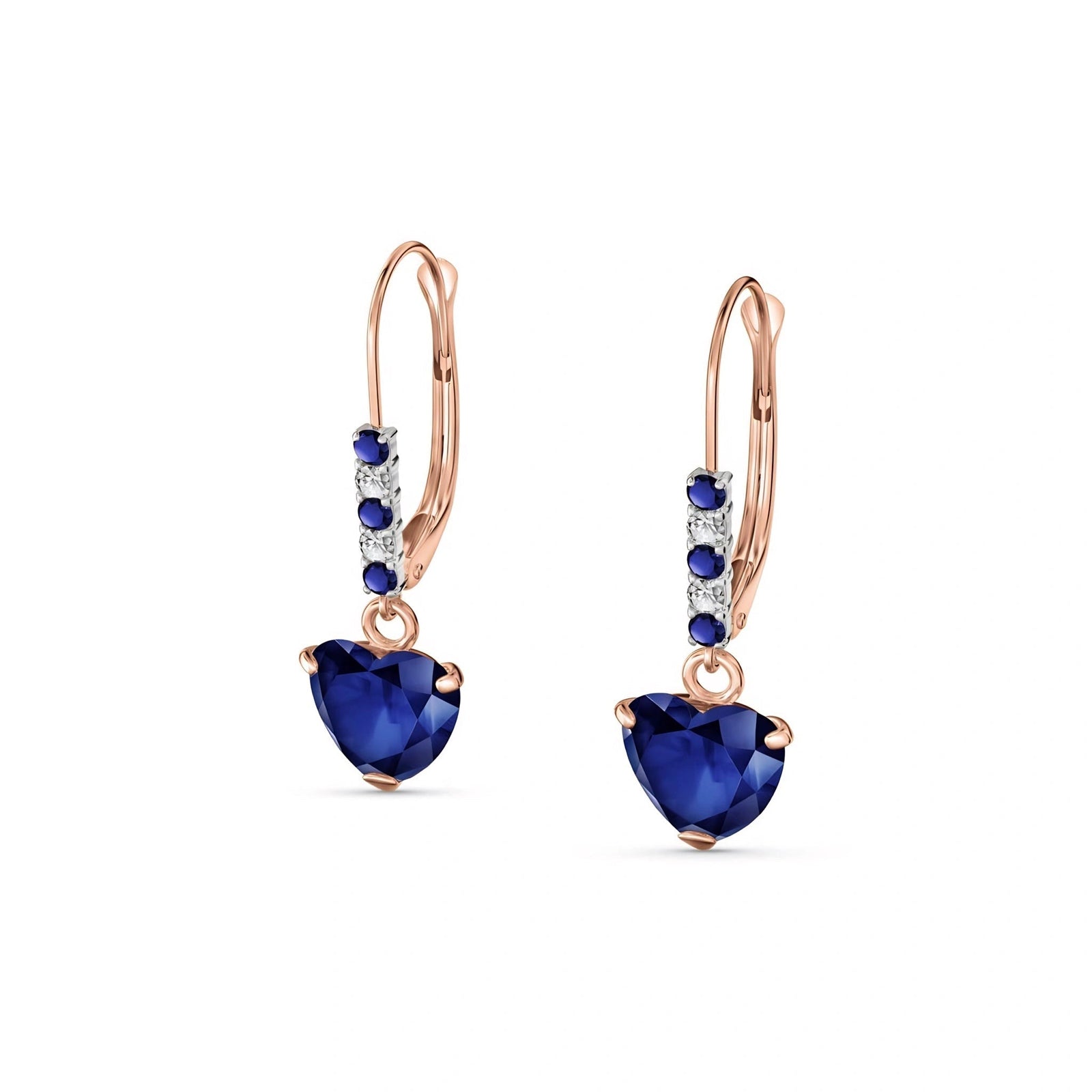 Rose Gold Earrings Sapphire 10K — Fabrizia