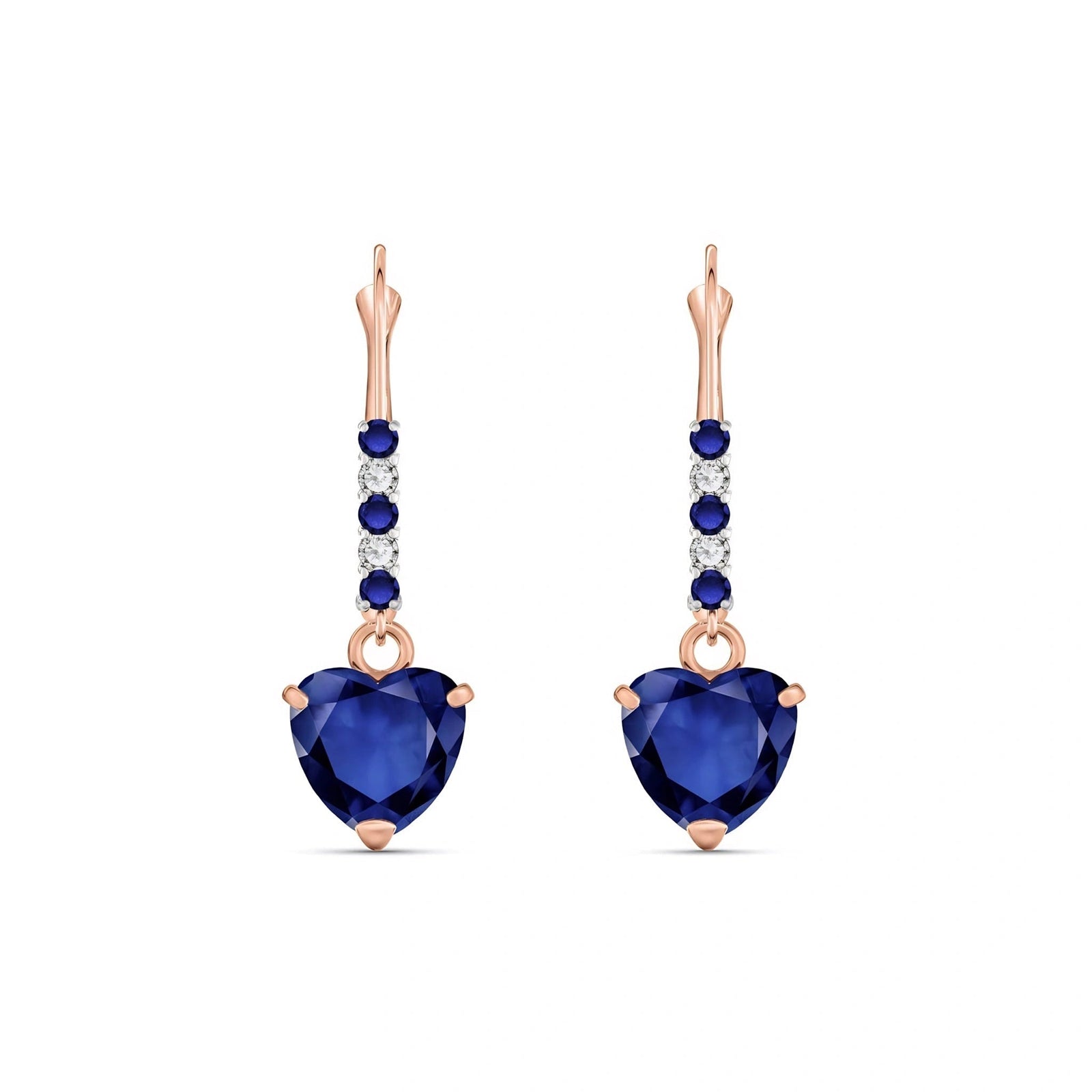 Rose Gold Earrings Sapphire 10K — Fabrizia