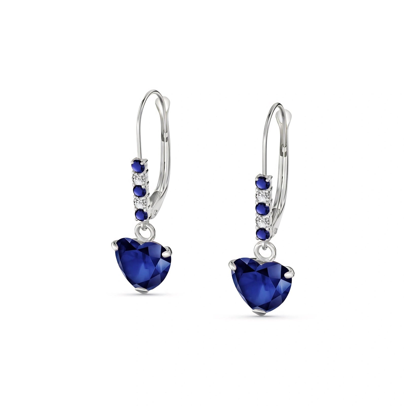 White Gold Earrings Sapphire 10K — Fabrizia