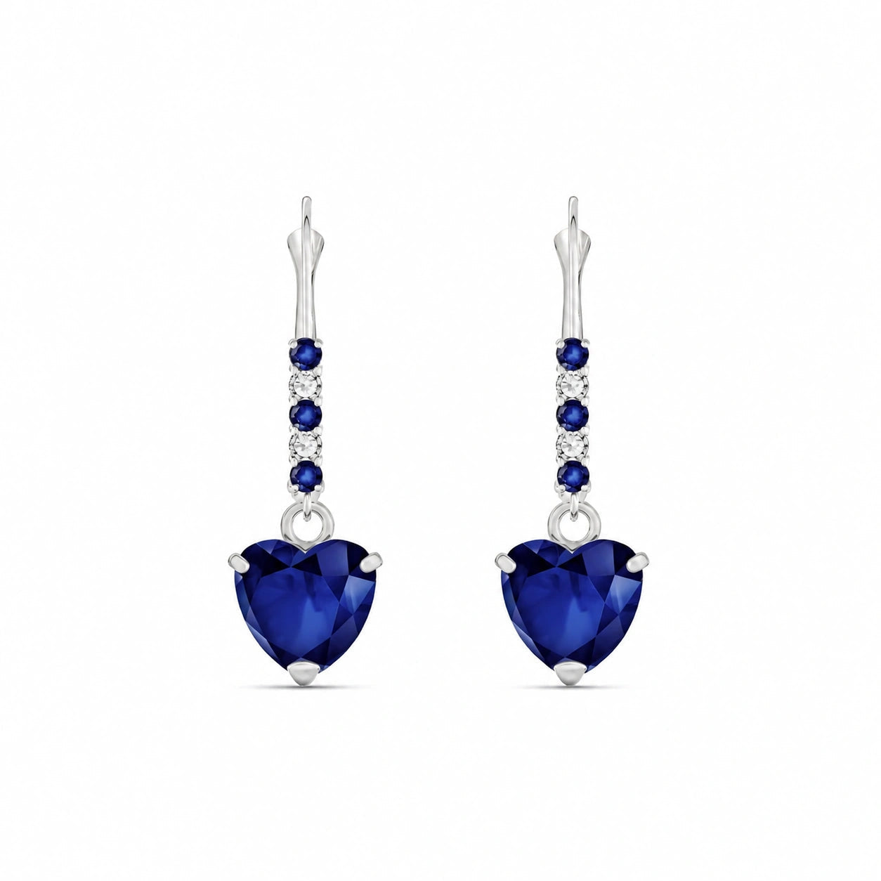 White Gold Earrings Sapphire 10K — Fabrizia
