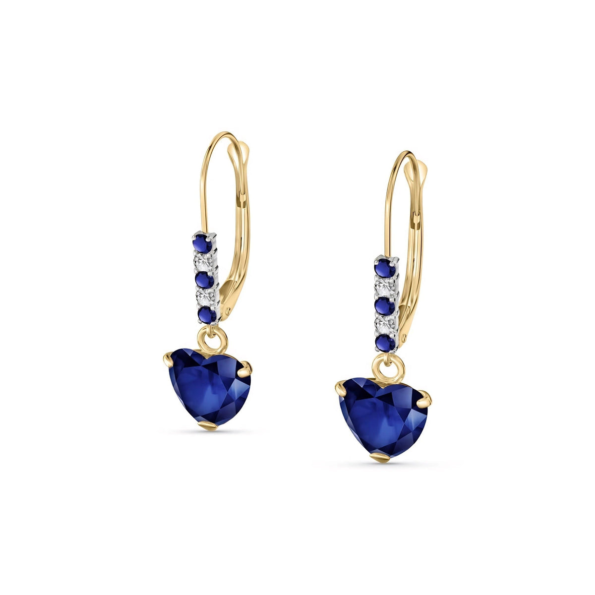 Yellow Gold Earrings Sapphire 10K — Fabrizia