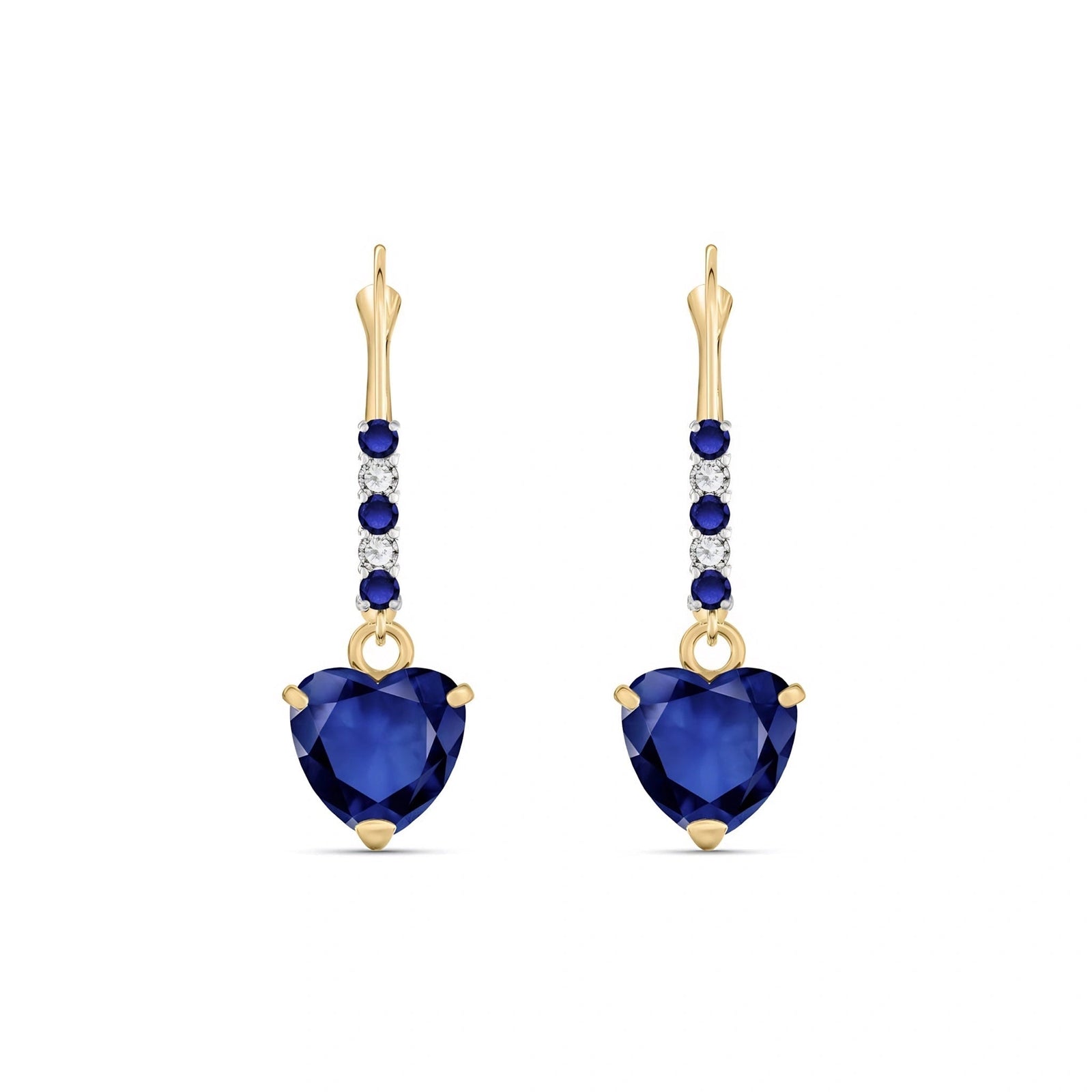 Yellow Gold Earrings Sapphire 10K — Fabrizia