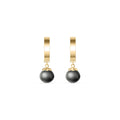 Yellow Gold Charm Earrings Pearl 10K — Giovannina