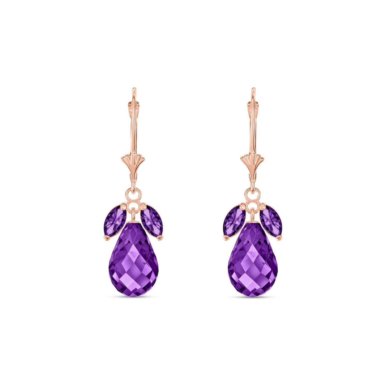 Rose Gold Belle Earrings Amethyst 10K — Italia