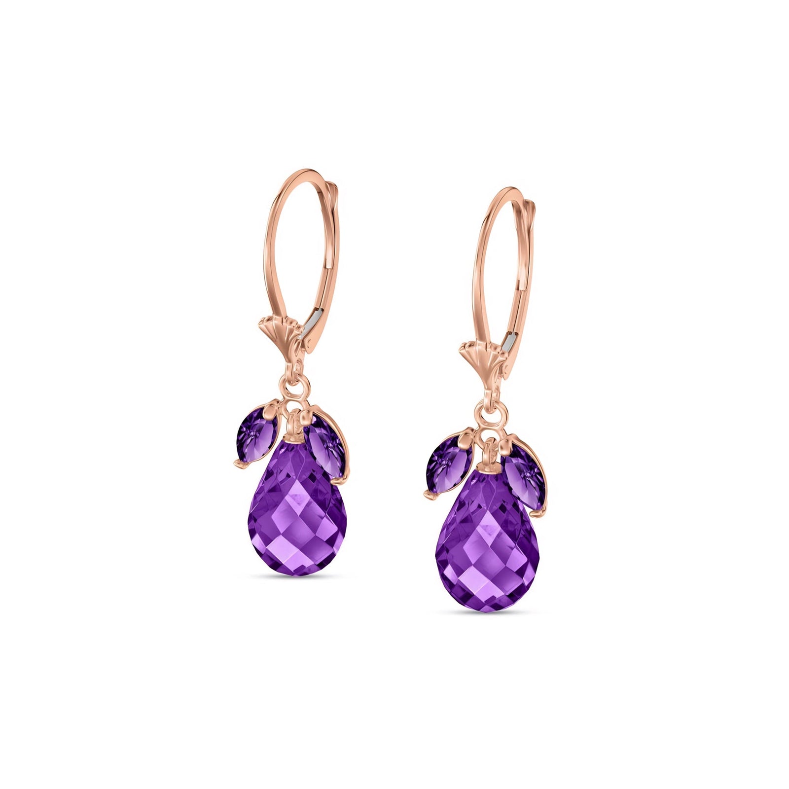 Rose Gold Belle Earrings Amethyst 10K — Italia