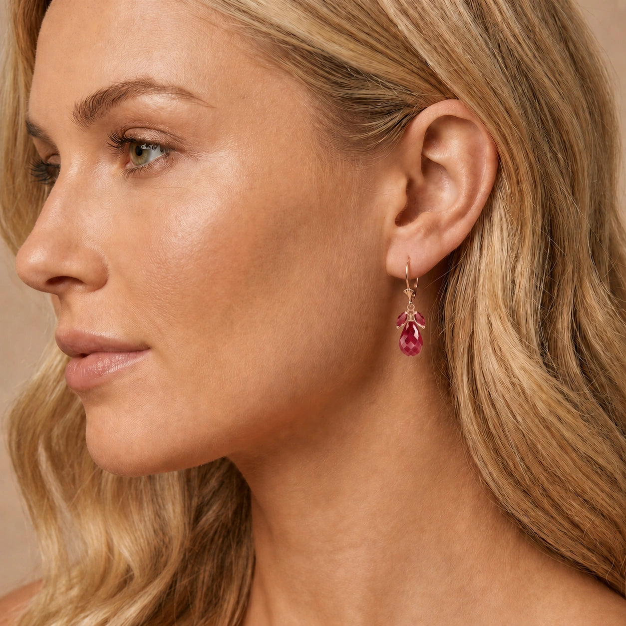 Rose Gold Belle Earrings Amethyst 10K — Italia