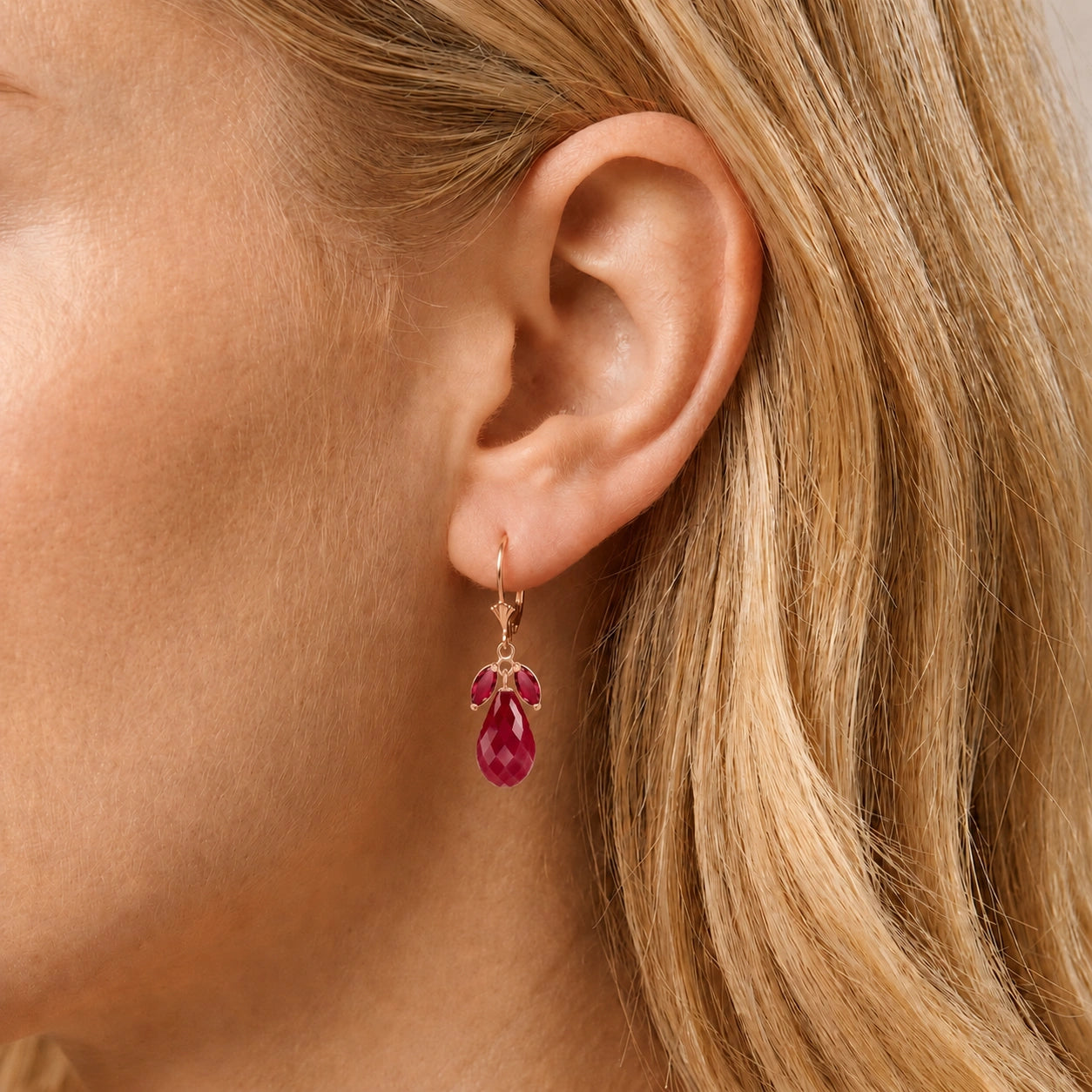 Rose Gold Belle Earrings Amethyst 10K — Italia