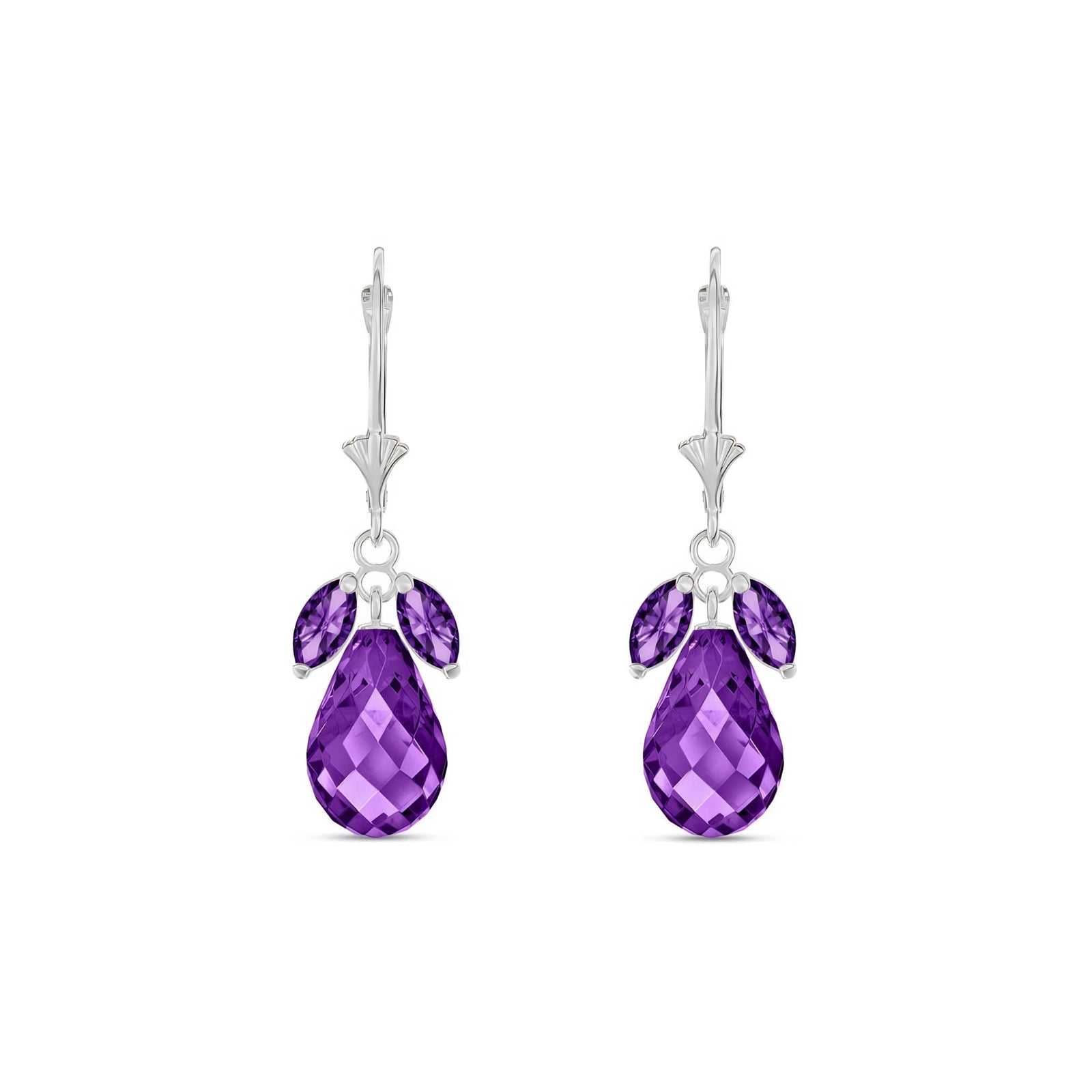 White Gold Belle Earrings Amethyst 10K — Italia
