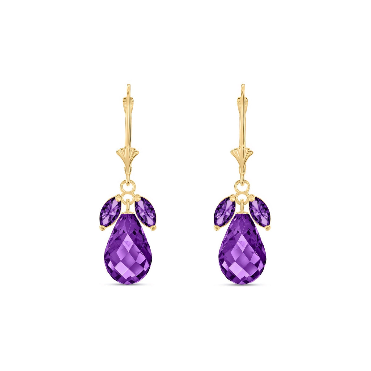 Yellow Gold Belle Earrings Amethyst 10K — Italia