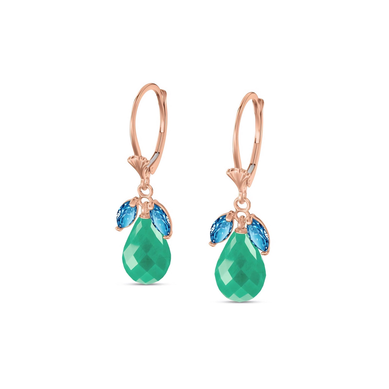 Rose Gold Belle Earrings Blue Topaz 10K — Italia