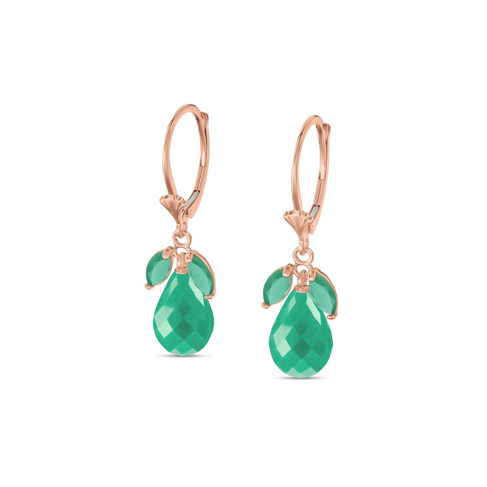 Rose Gold Belle Earrings Blue Topaz 10K — Italia