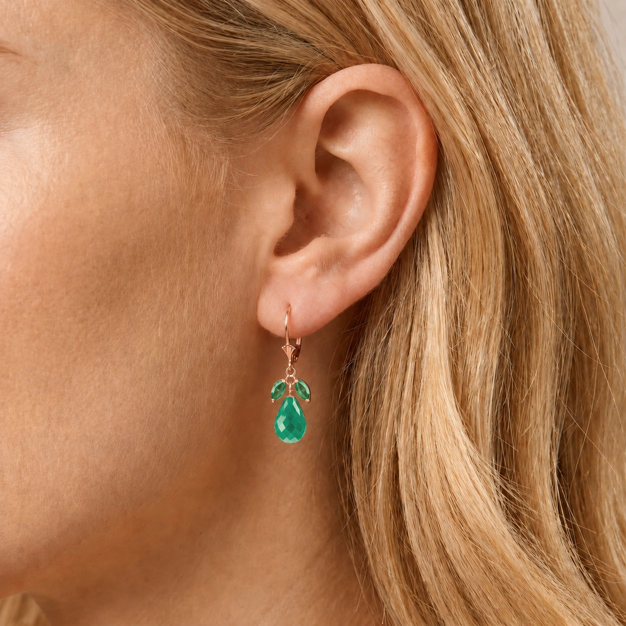 Rose Gold Belle Earrings Blue Topaz 10K — Italia