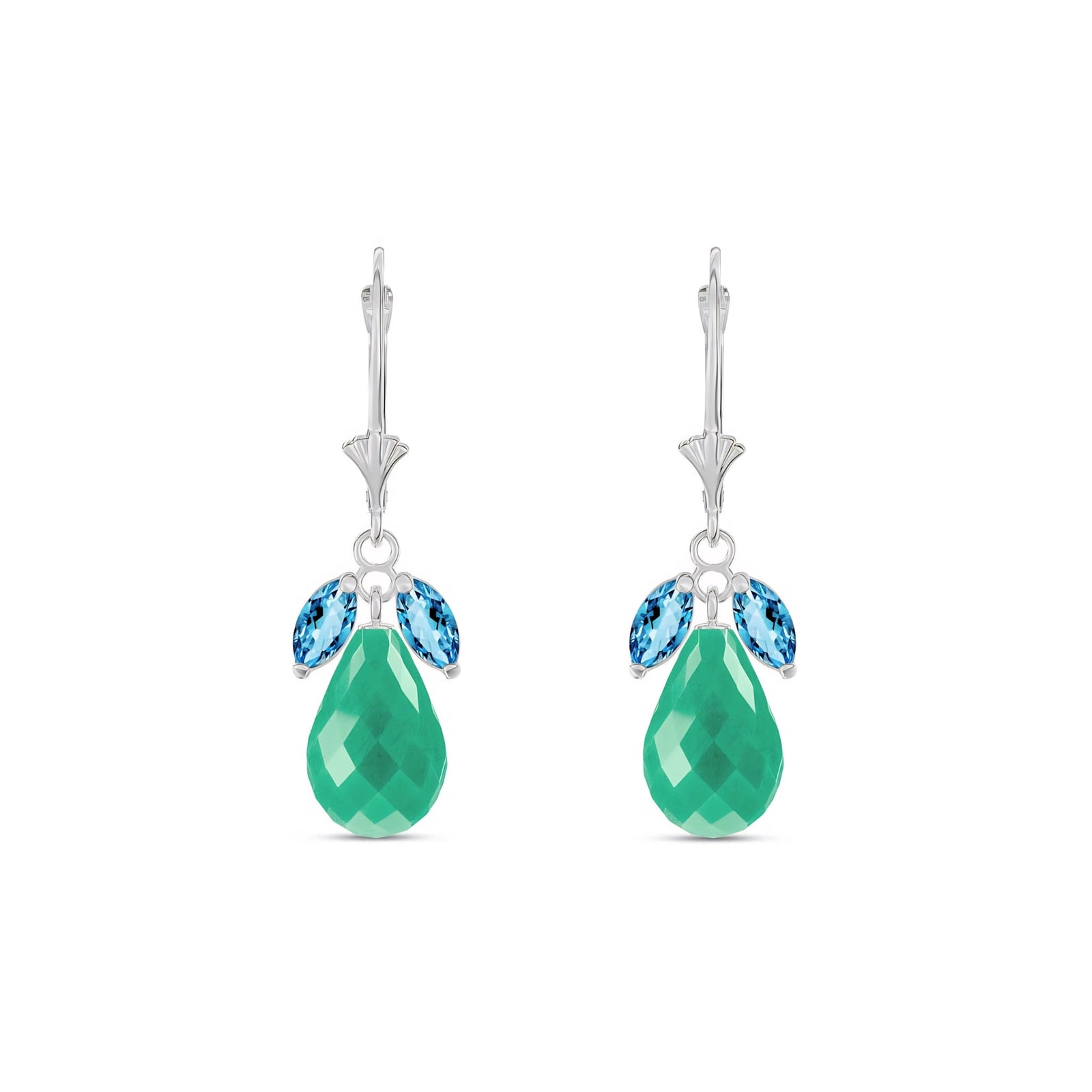 White Gold Belle Earrings Blue Topaz 10K — Italia